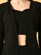Myshka Women's Black Solid Solid Jacket