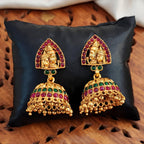 JS Fashion shiv parvati Designer Golden Clustered Pearl High Gold Polish Temple Jhumka Earring - Distacart