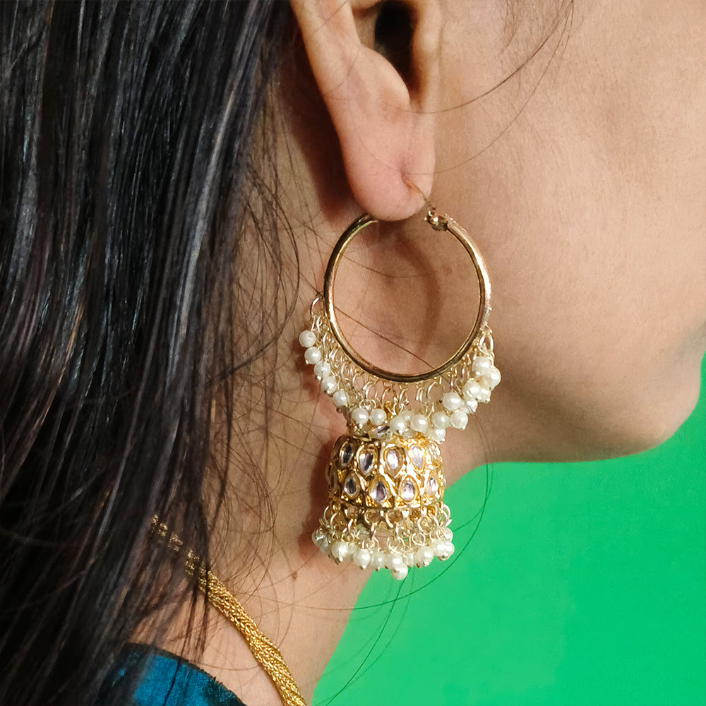 JS Fashion Antique High Gold Polish Earrings Set – Full Stone Fancy Jewelry for Women’s Party & Festive Wear - Distacart