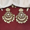 JS Fashion Antique Long Earrings with White Stones – Designer Mehendi Polish Fashion Jewelry for Women - Distacart
