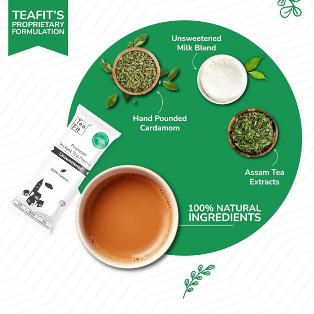 TeaFit Premium NO SUGAR Instant Cardamom Tea Premix - Distacart