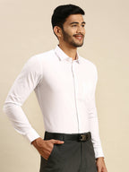 Ramraj Cotton Mens Full Sleeve White Shirt Plus Size - 100% Cotton