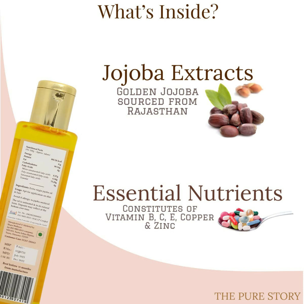 The Pure Story Natural Cold Pressed Jojoba Oil for Hair & All Body parts - Distacart