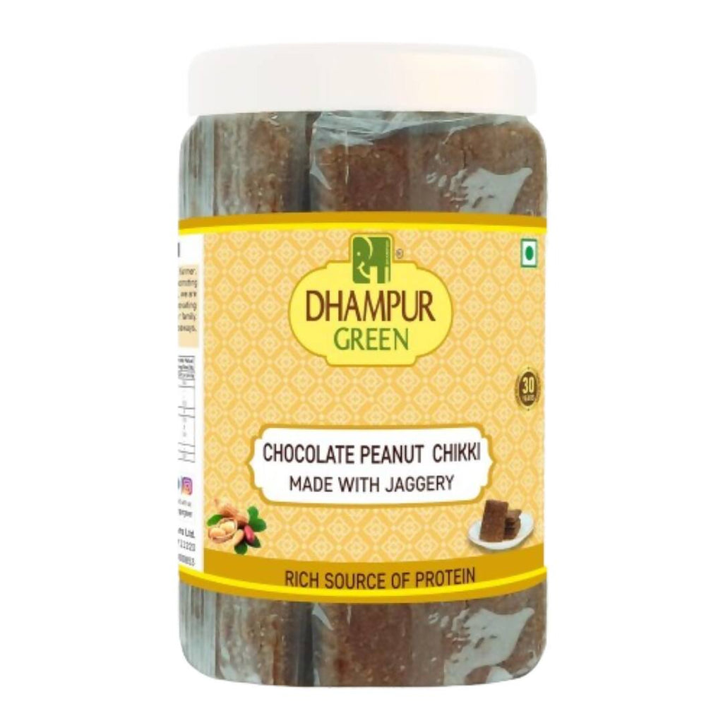 Dhampur Green Chocolate Peanut Chikki - Distacart
