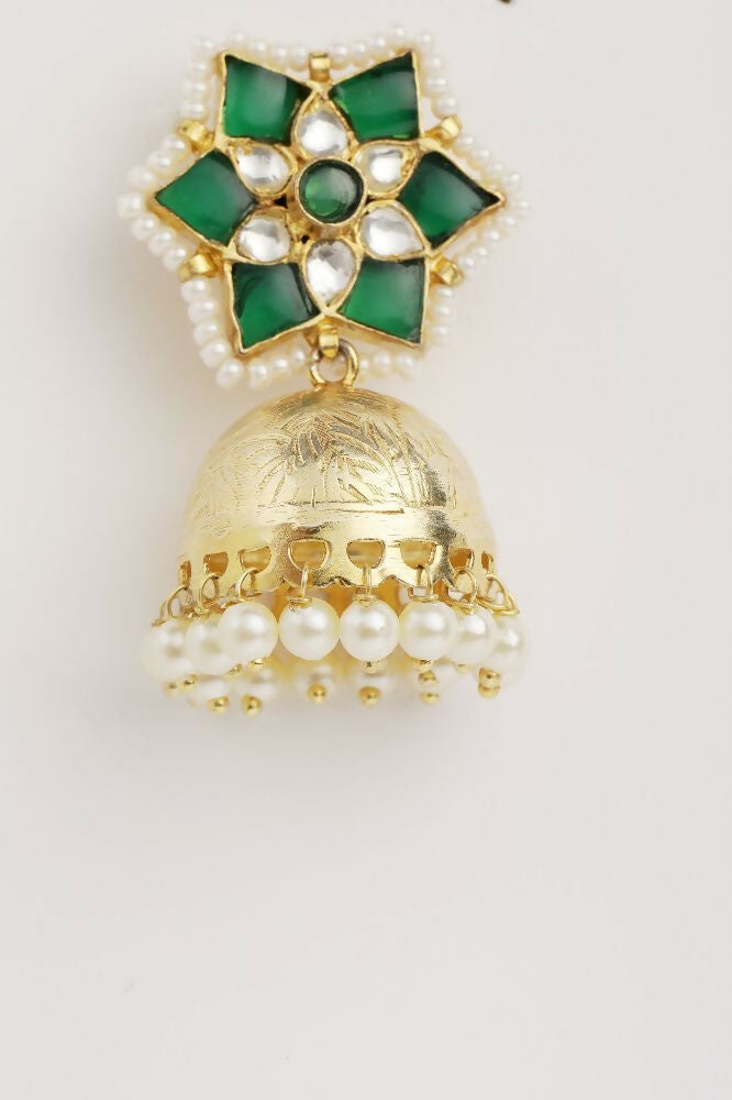 Nuyug 22K Gold Plated Panna Jhumki Earrings - Distacart