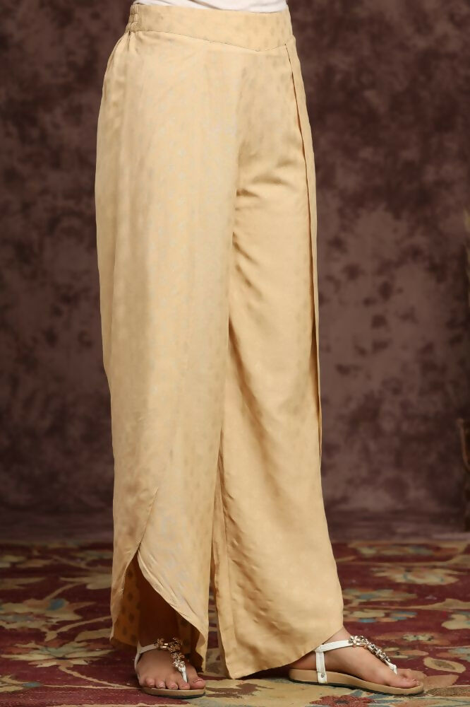 Juniper Gold Ethnic Motif Printed Rayon Tulip Pants