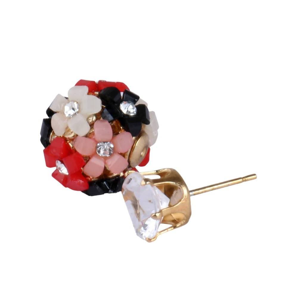 Trendoo Jewelry Gold Plated Stylish Fancy Party Wear Multi Color Studs