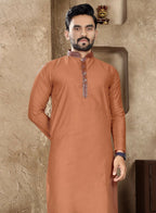 Anaita Orange Linen Silk Straight Kurta