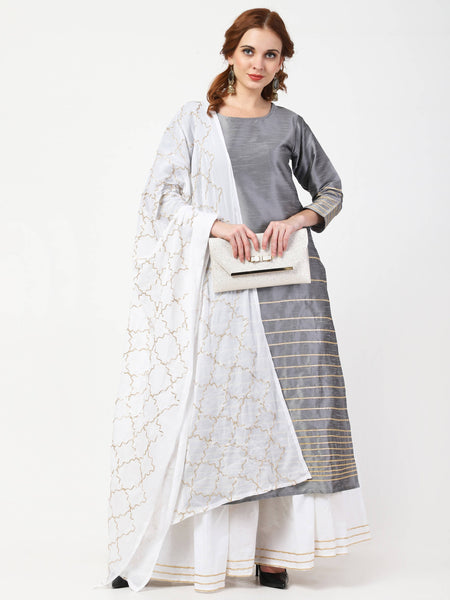 Cheera Kurta With Skirt & Embroidered Dupatta set (CH108KSD)