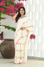 Beatitude Off White Cotton Handloom Saree