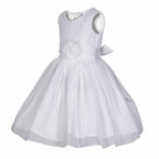Asmaani Baby Girl's White Colour Satin A-Line Maxi Full Length Dress (AS-DRESS-22170)