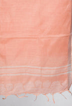 Mominos Fashion Moeza Women's Linen Cotton Silver Border Peach Dupatta - Distacart