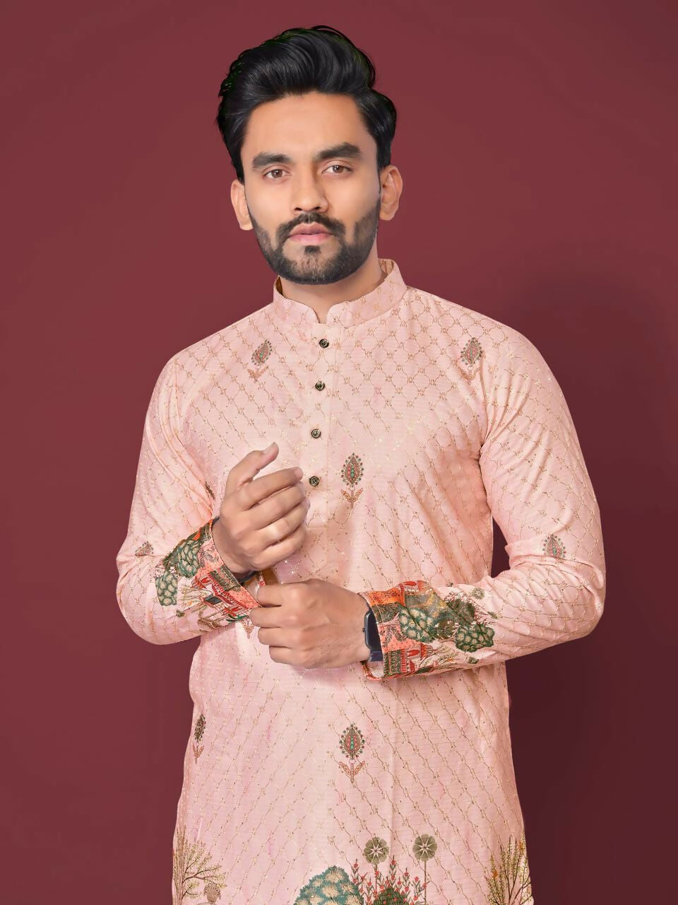 Anaita Light Pink Multicolour Kurta - Distacart