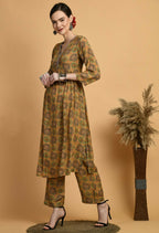 Joban Fashion Mustard Maslin Kurta Set