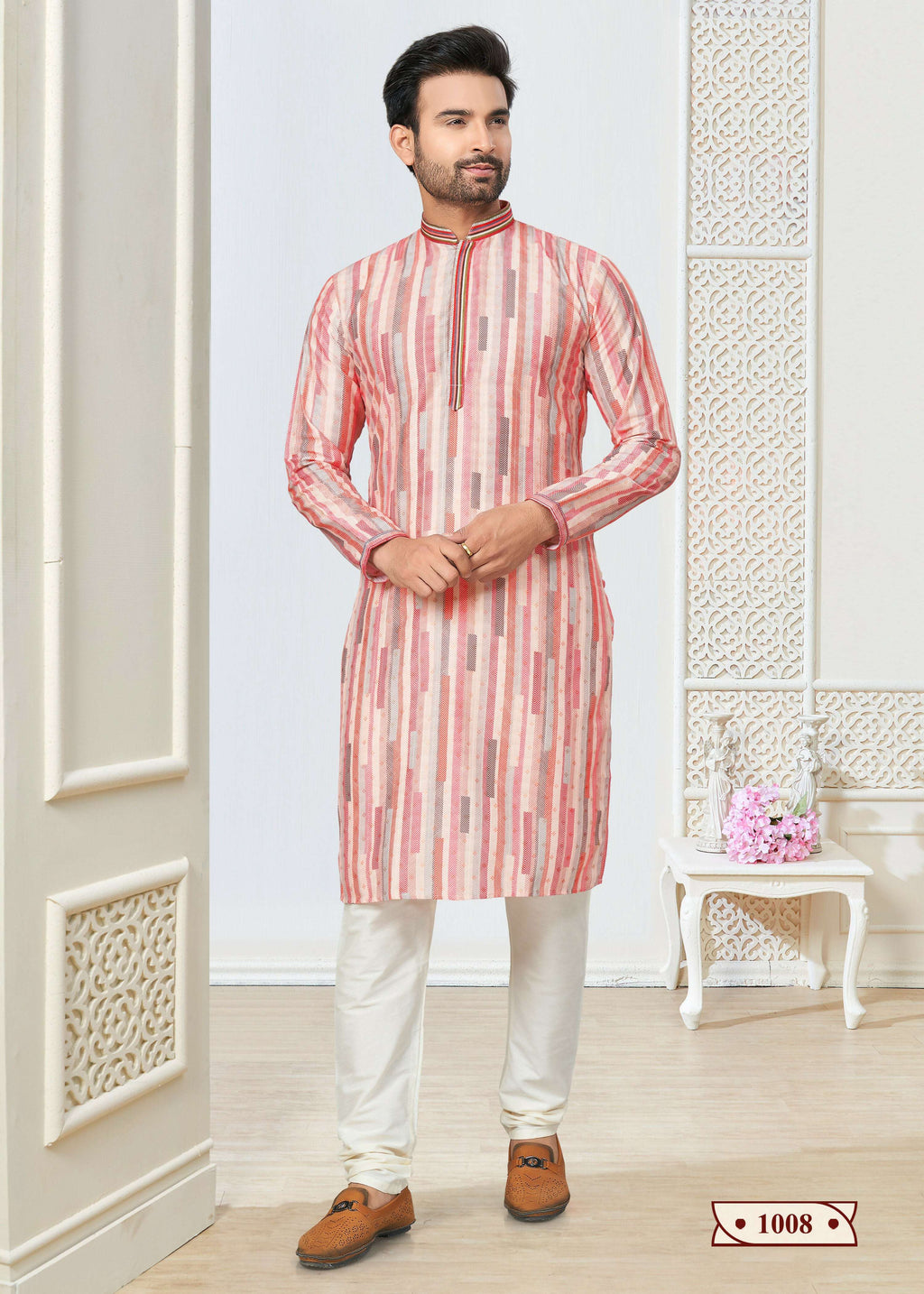 Joban Fashion Men's multicolor Cotton printed Kurta Pyjama set