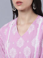 Myshka Stylish Pink 3/4 Sleeve Women's Kurta Palazzo Set - Distacart