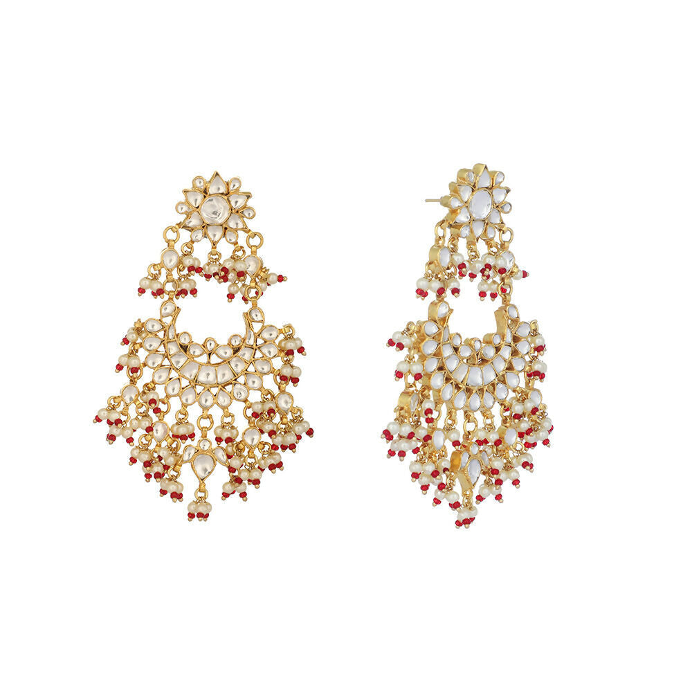 Nuyug 22K Gold Plated Pearl Empress Chandbali Earrings - Distacart