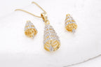 Gold-Polished Alloy Bell Shaped American Diamond Necklace Set - The Pari