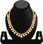 Gold-Polished Alloy Crystal Chain Necklace Set - The Pari