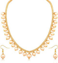 Gold-Polished Alloy Crystal Chain Necklace Set - The Pari