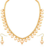 Gold-Polished Alloy Crystal Chain Necklace Set - The Pari