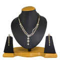 Rhodium-Plated Alloy Double Line Ad Necklace Set - The Pari