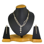 Rhodium-Plated Alloy Double Line Ad Necklace Set - The Pari