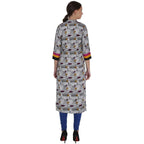 Kanoor Women's Multi Rayon Straight Kurti
