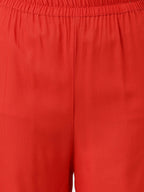 Joban Fashion Red Rayon and Embroidered Work Straight Kurta Bottom Set