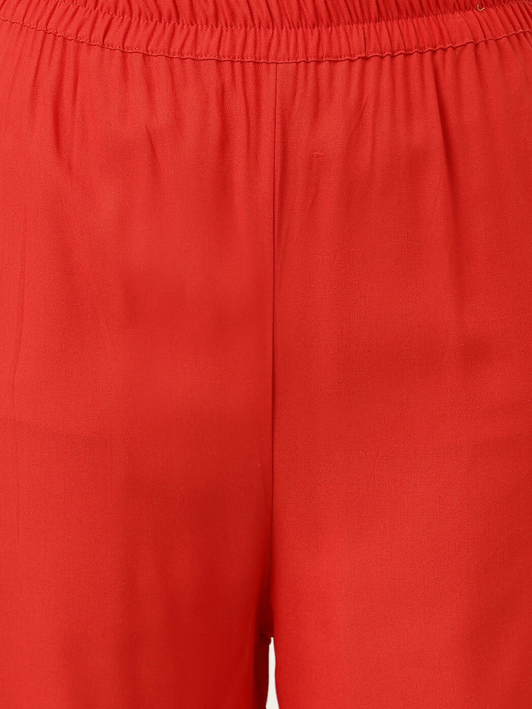 Joban Fashion Red Rayon and Embroidered Work Straight Kurta Bottom Set