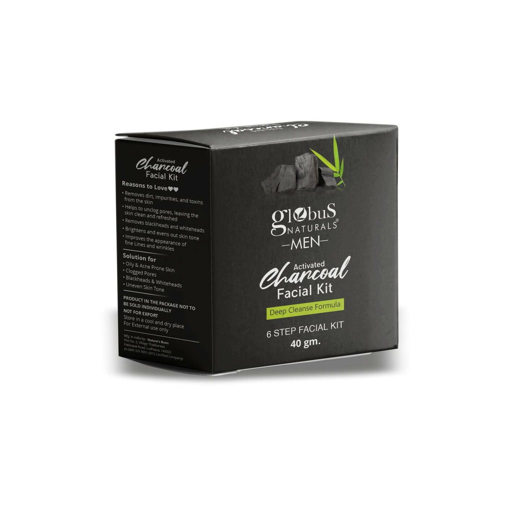 Globus Naturals Anti-Pollution Charcoal Men 6 Step Facial Kit - Distacart