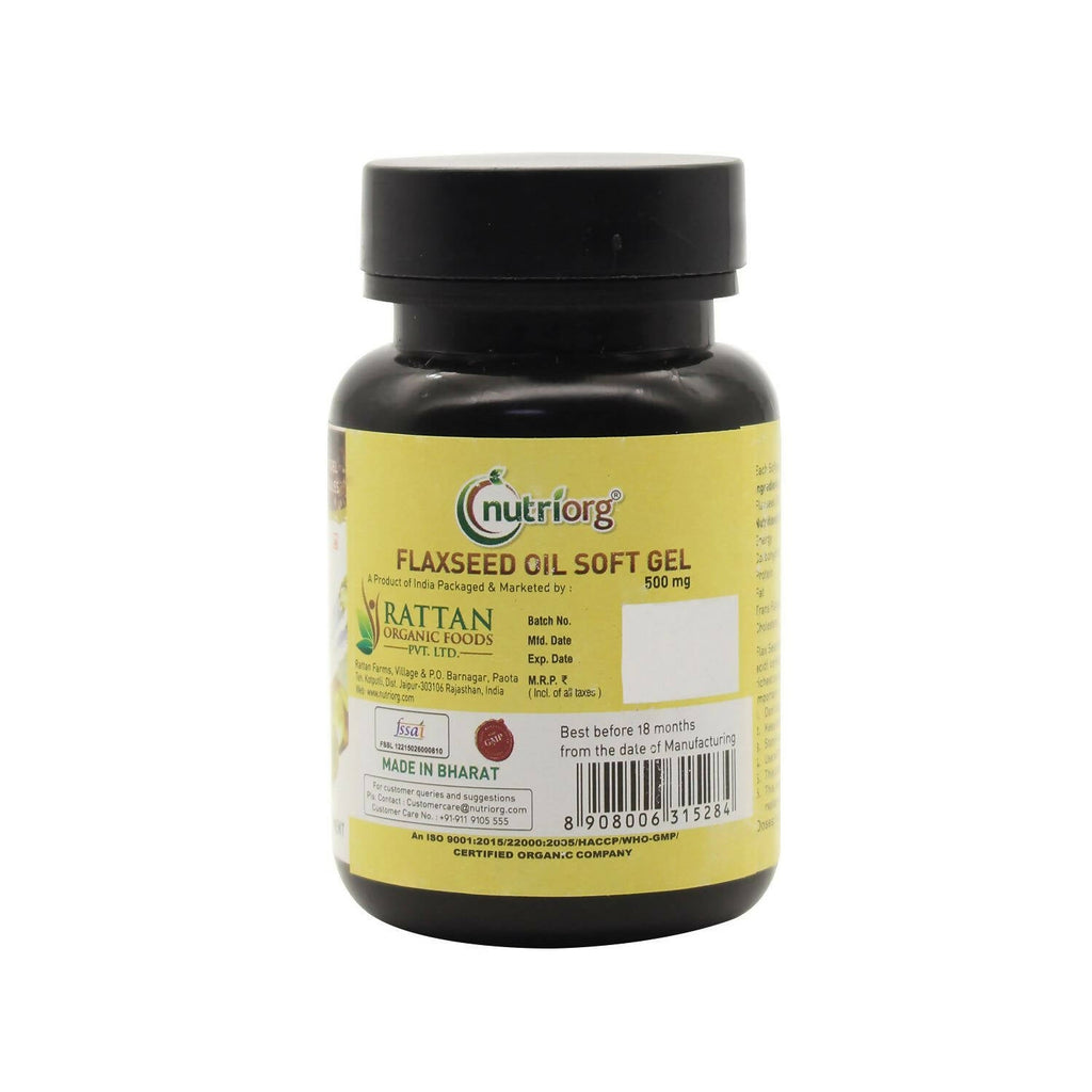 Nutriorg Flaxseed Oil Soft Gel Capsules - Distacart