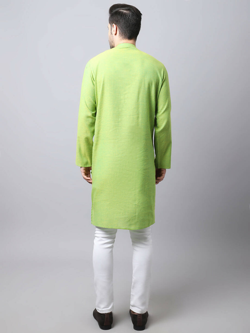 Even Apparels Green Pure Cotton Men's Kurta With Side Placket - Distacart