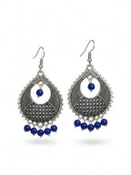 NVR Women German Silver Oxidised Chandbali Earrings - Distacart
