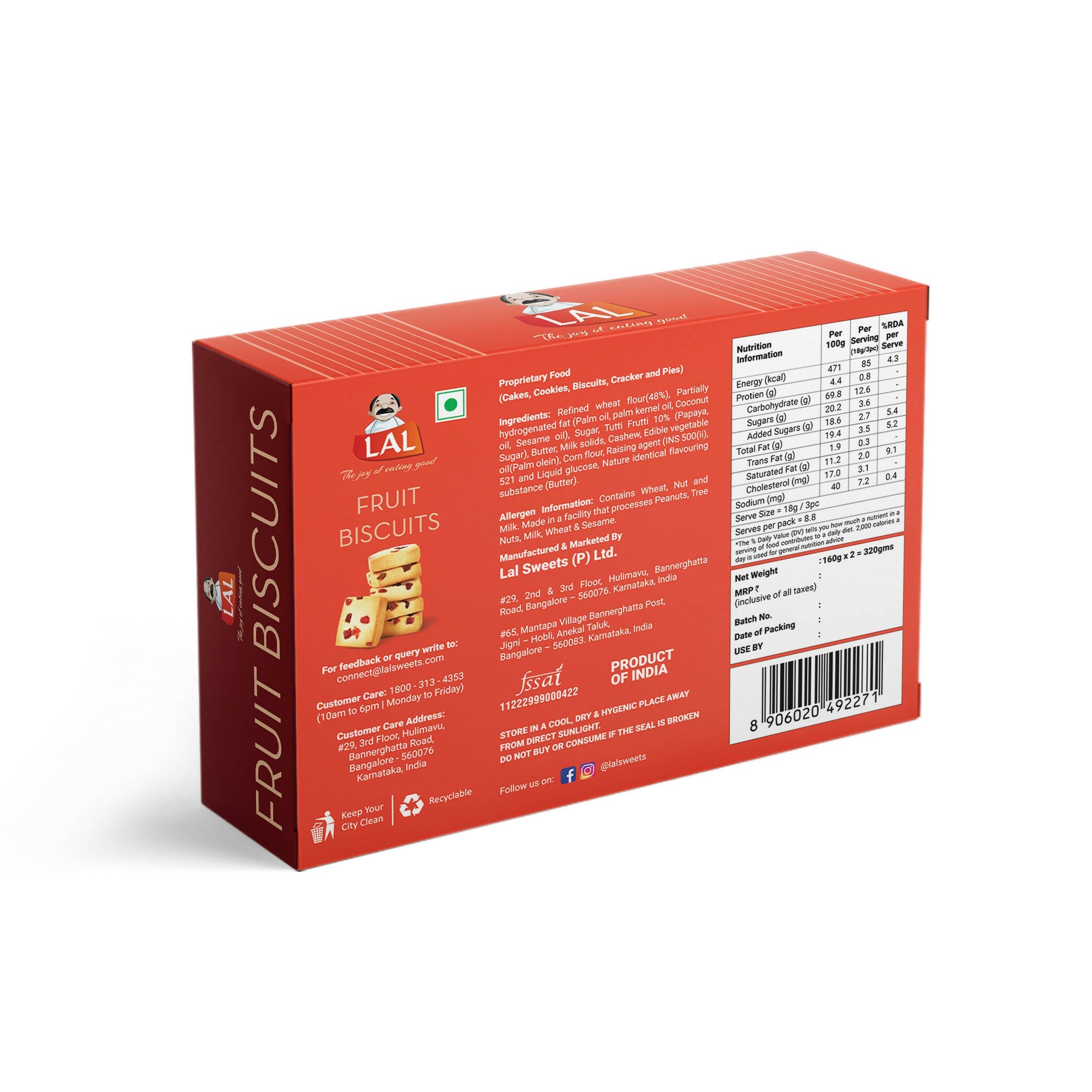 Lal Sweets Fruit Cookies - Distacart