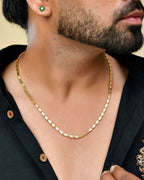 VOJ Gold-Polished Biscuit Shaped Chain For Men