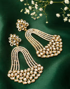 Jewel City India Trending Gold-Plated White Contemporary Drop Earrings - Distacart