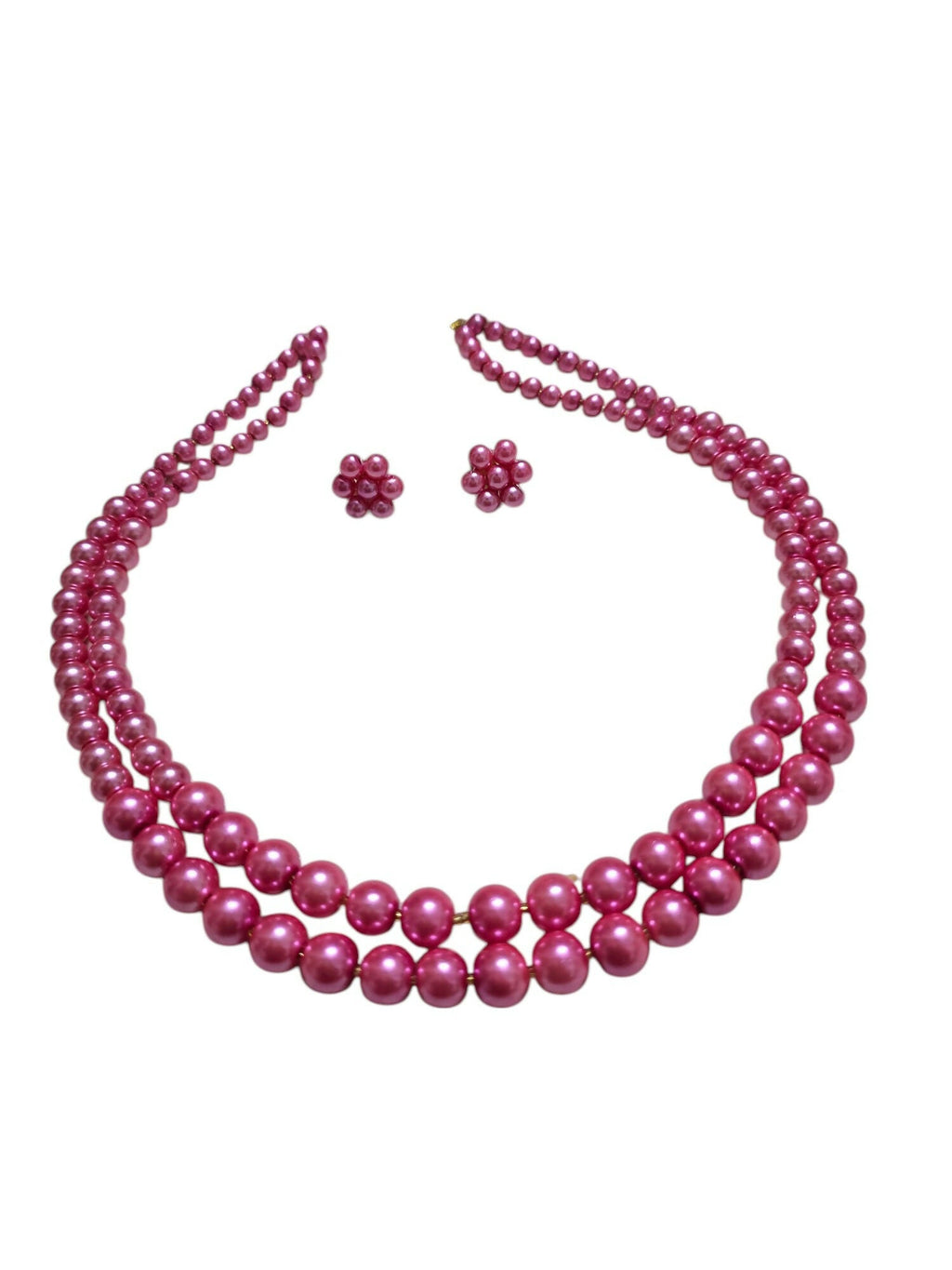 Inhanns Everyday Workwear Pearl Set (Double Layered Pearls) - Pink