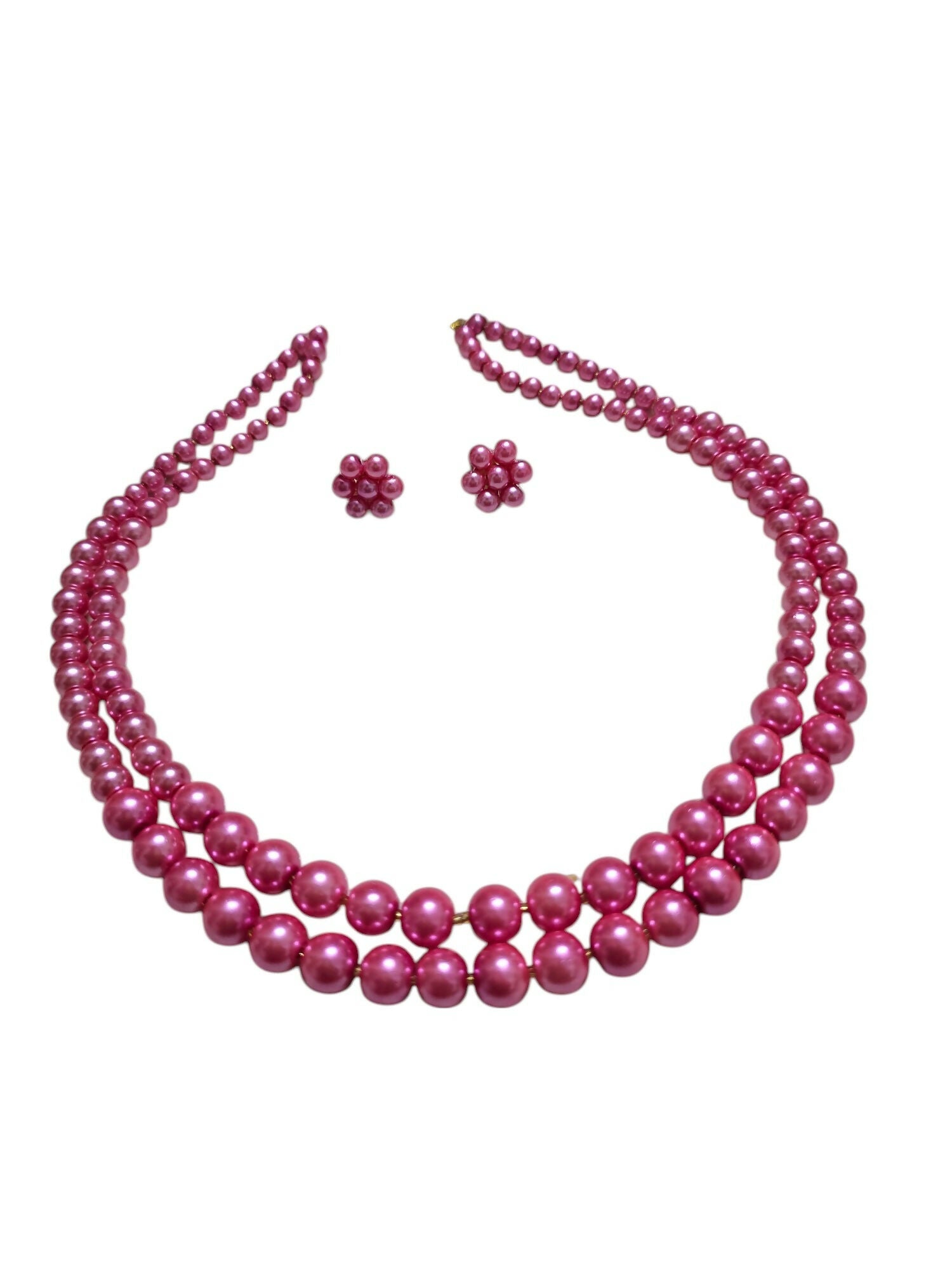 Inhanns Everyday Workwear Pearl Set (Double Layered Pearls) - Pink