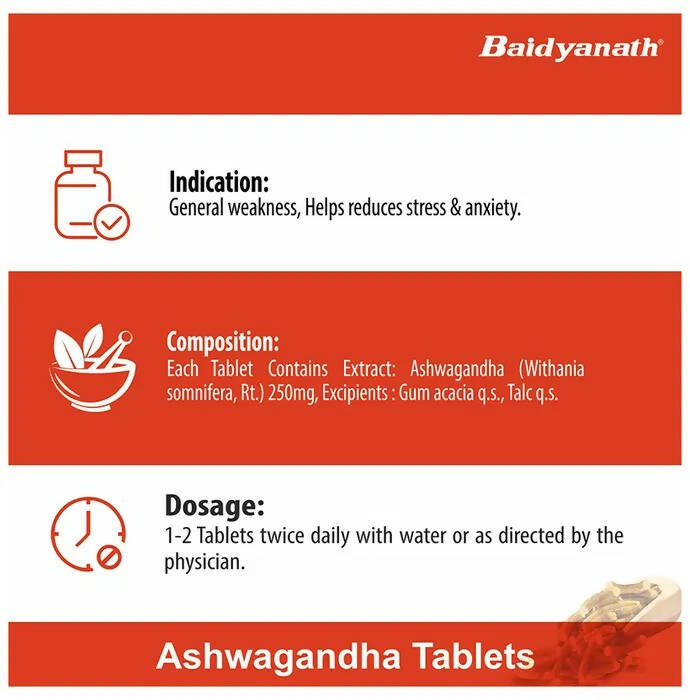 Baidyanath Kolkata Ashwagandha Tablets - Distacart
