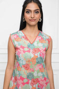 Myshka Women Multi Floral Rayon A-Line V-Neck Kurtis - Distacart