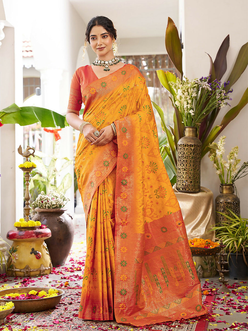 Shree Shyam Fashion Yellow Soft Silk Saree - Distacart
