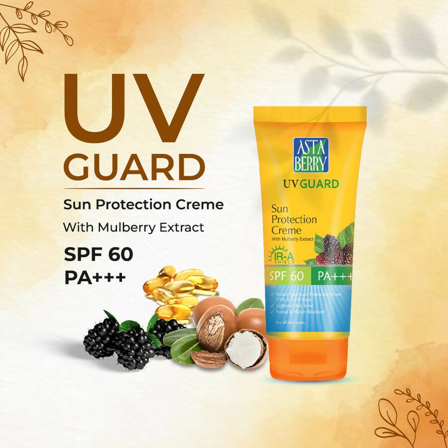 Astaberry UV Guard Sun Protection Crème SPF 60-Mulberry Extract