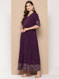 Ahalyaa Women's Traditional wear Ethnic Dress - Burgundy - Distacart