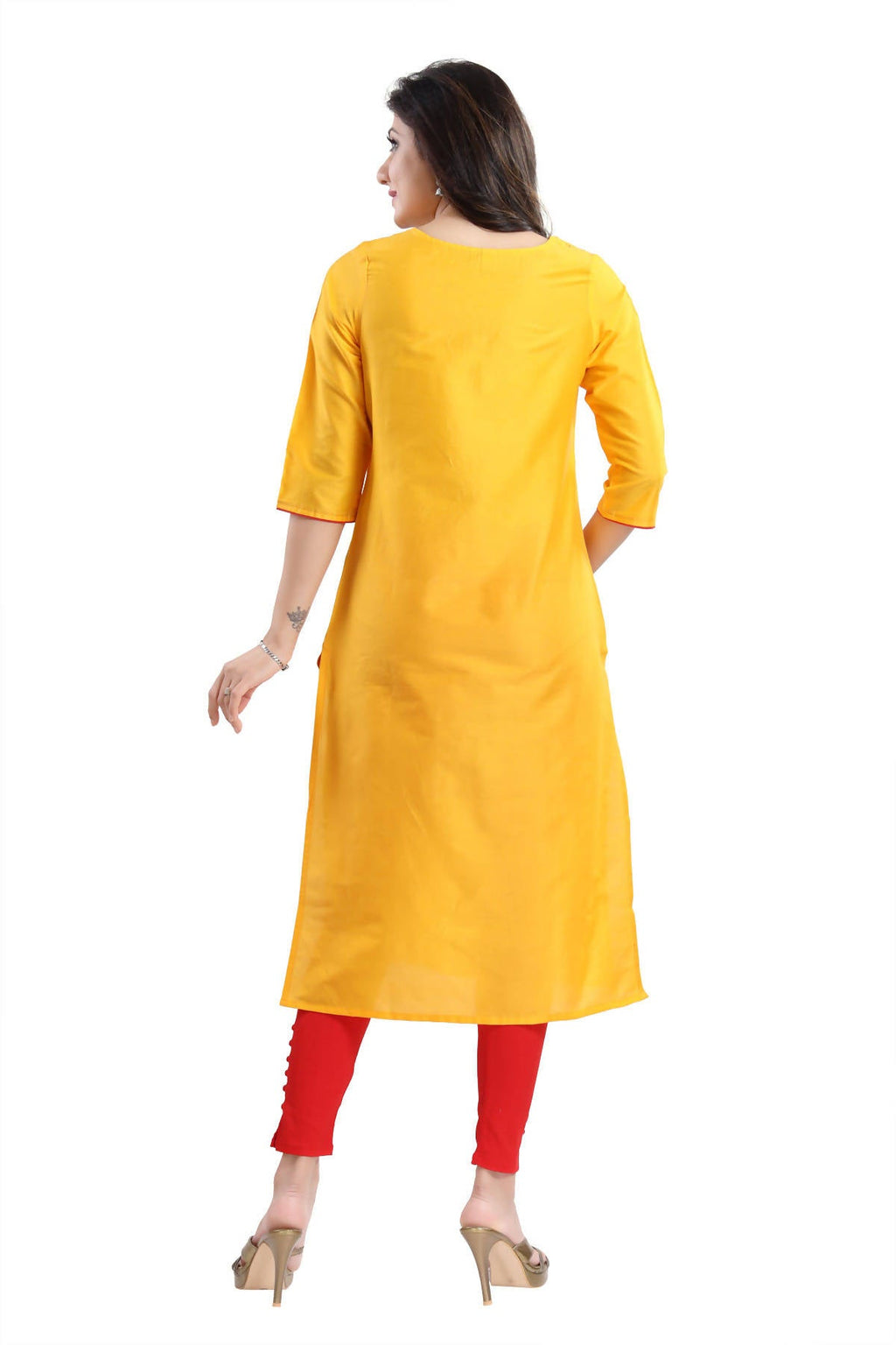 Snehal Creations Cotton Silk Printed Long Kurti With Sequence Highlight - Distacart