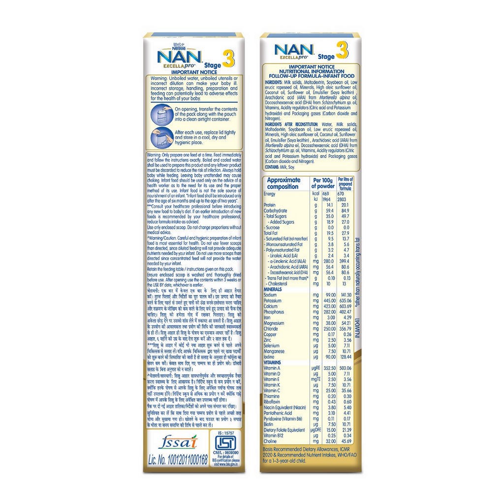 Nestle Nan Excellapro Follow-Up Formula Powder - Stage 3 (After 12 Months) - Distacart