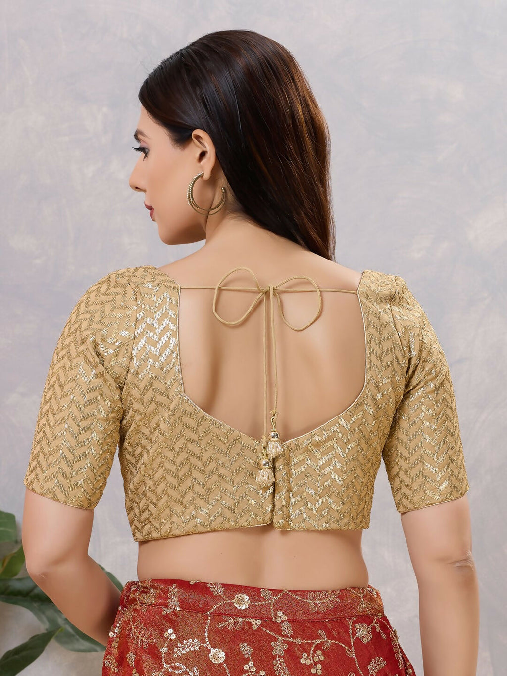 Joban Fashion Women Silk Gold Stitched Blouse
