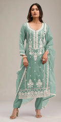 Anaita Light-green Embroidered Silk Stitched Salwar Suit - Distacart