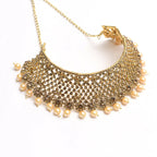 Mominos Fashion Johar Kamal Traditional Rajwadi Design Heavy Golden Color Necklace Set - Distacart