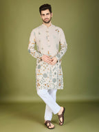 Vastranavya Exclusive Wedding Wear Viscose Rayon Thread Embroidered Work Kurta
